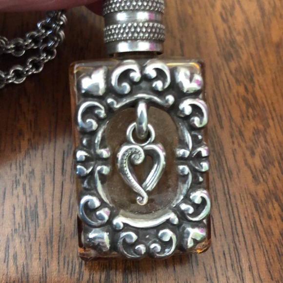 Rare Vintage Brighton heart Perfume Poison Bottle Necklace - Picture 8 of 16